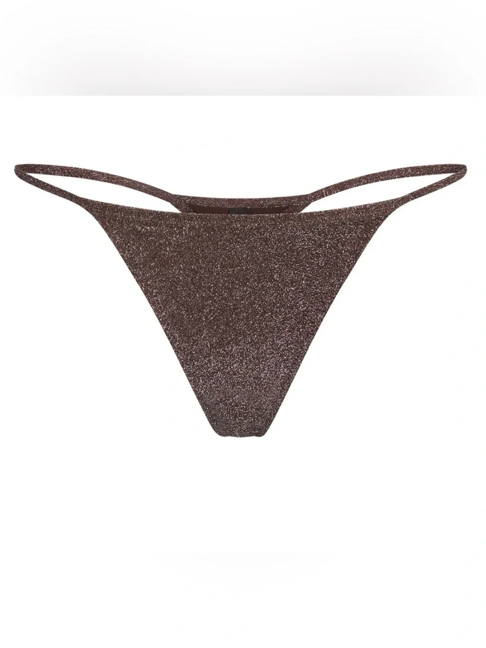 SKIMS Glitter String Swim Thong Cocoa Brown 3X New with Tag